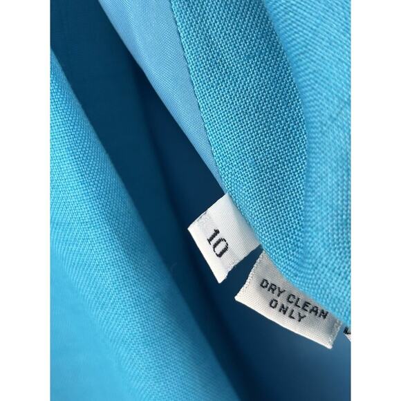 Christian Dior Vintage 90s Skirt Jacket Set Womens 10 Blue Rhinestone Button - Picture 12 of 16